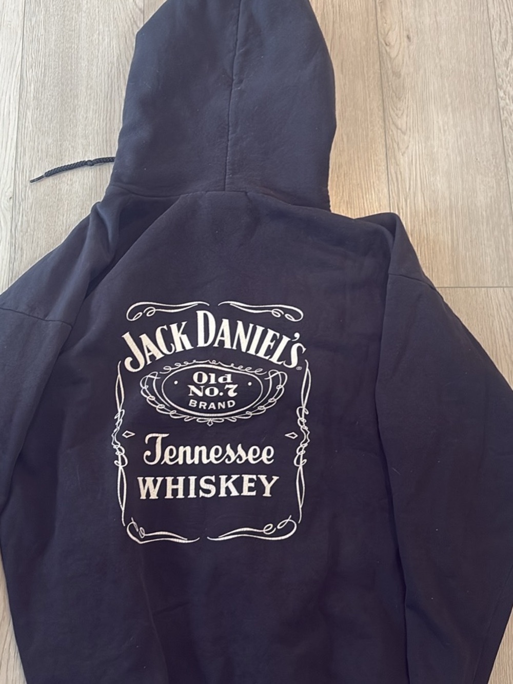 Jack Daniels Black Pullover Hoodie with White Logo - Picture 3 of 3